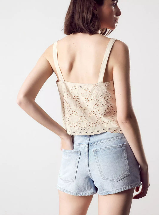 Falda Short Denim Celeste - Foster