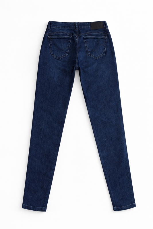 Jeans Skinny Tiro Alto Strass - Amalia