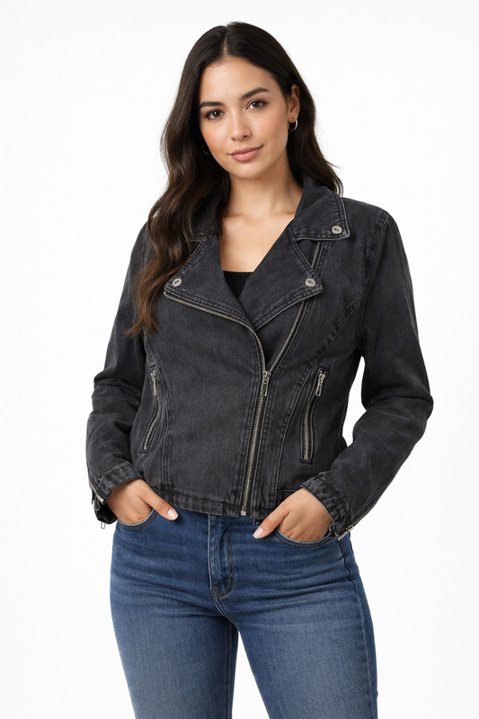 Chaqueta Biker JJO - con forro interior y bolsillos reales cotton stretch