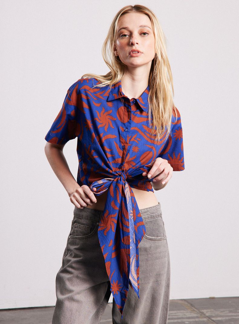 Blusa mujer cordon full print