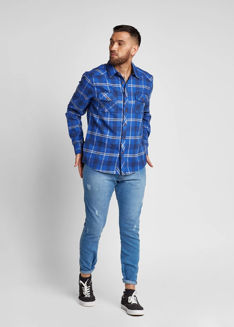 CAMISA LUMBERJACK AZUL GANGSTER