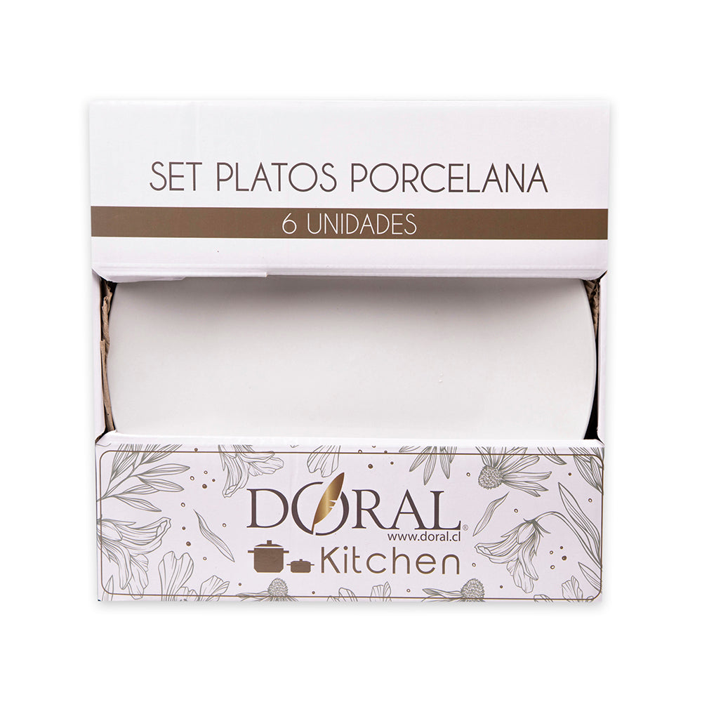 Vajilla Set 6 Platos Base Porcelana – Doral Kitchen