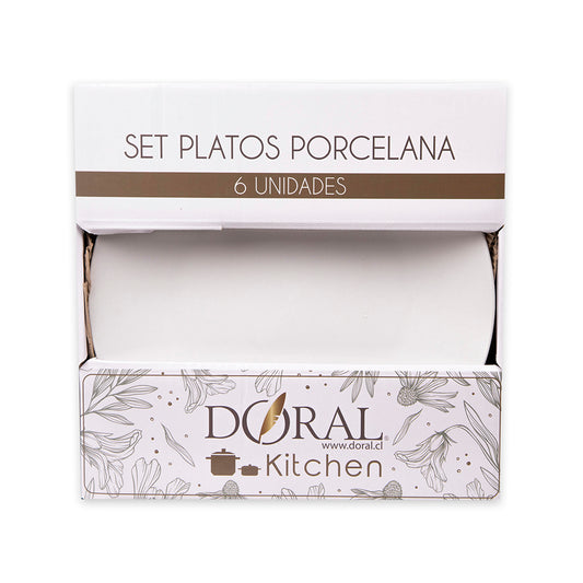 Vajilla Set 6 Platos Base Porcelana – Doral Kitchen