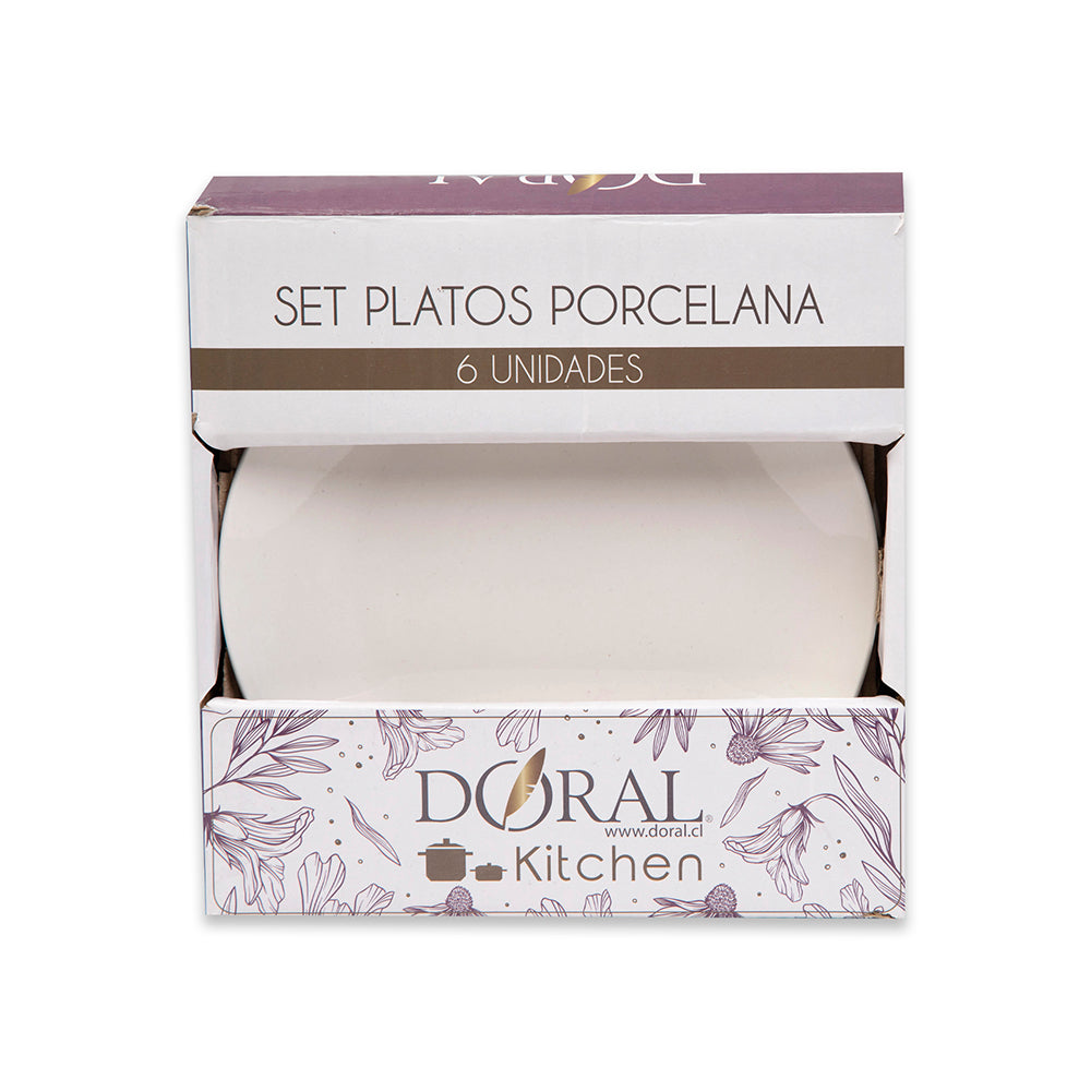 Vajilla Set 6 Platos Pan Porcelana – Doral Kitchen