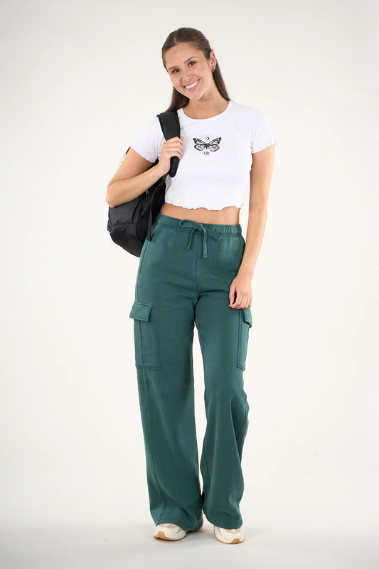 PANTALON DE BUZO CARGO MUJER MARCA POLEMIC