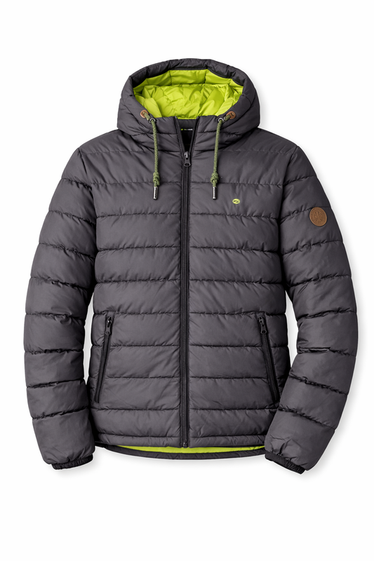 Chaqueta Acolchada Gris con Interior Verde - Polemic