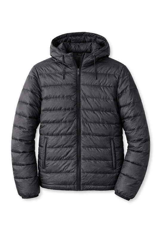 Chaqueta Acolchada Negra con Capucha - Polemic