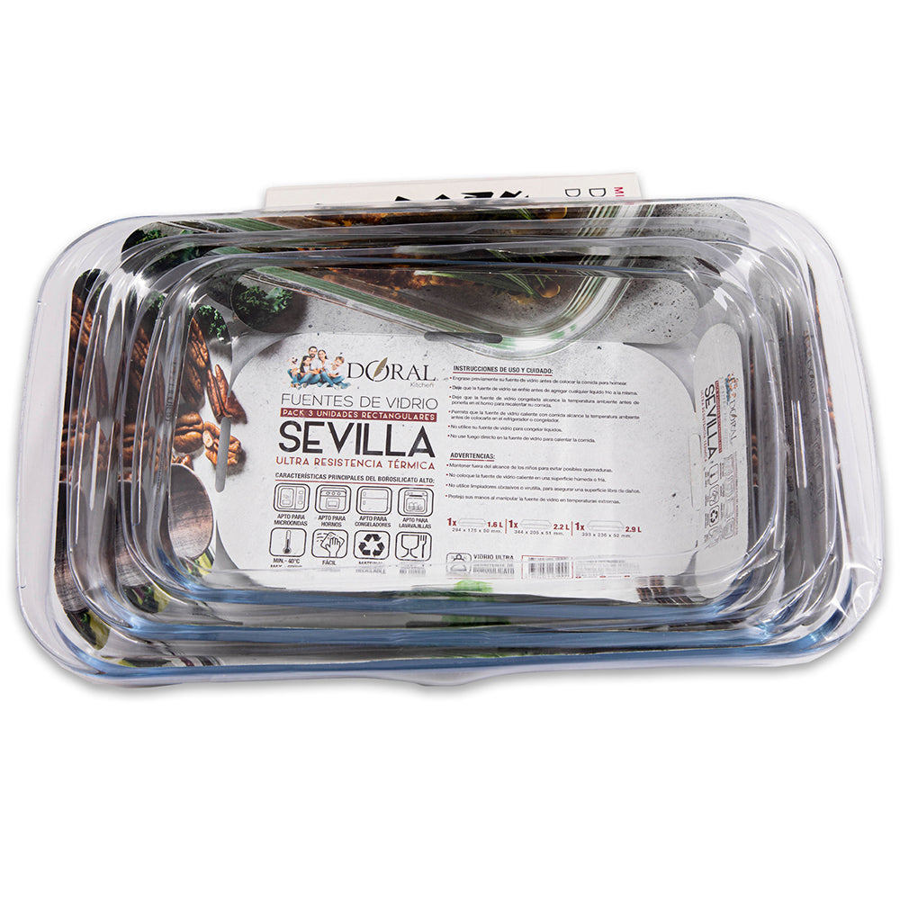 Set 3 Fuentes Sevilla Rectangular - Doral
