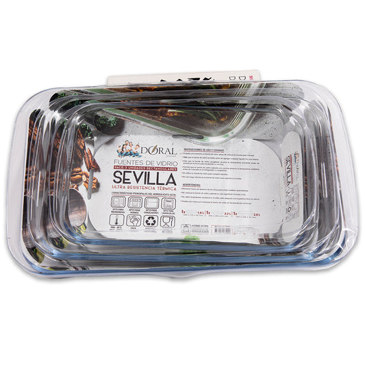 Set 3 Fuentes Sevilla Rectangular - Doral