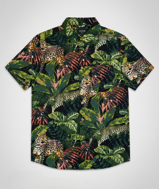 Camisa Estampado Tropical & Leopardo - Foster