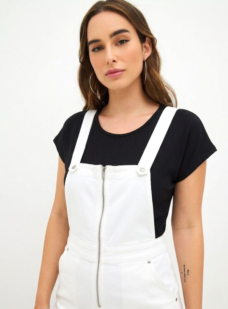 Vestido Jardinera Blanco - JJO