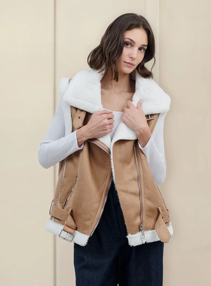 Chaqueta Aviadora sin Mangas - Guinda