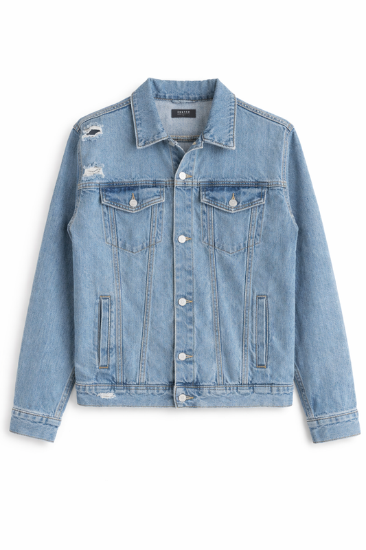 Chaqueta de mezclilla con efecto desgastado - Foster