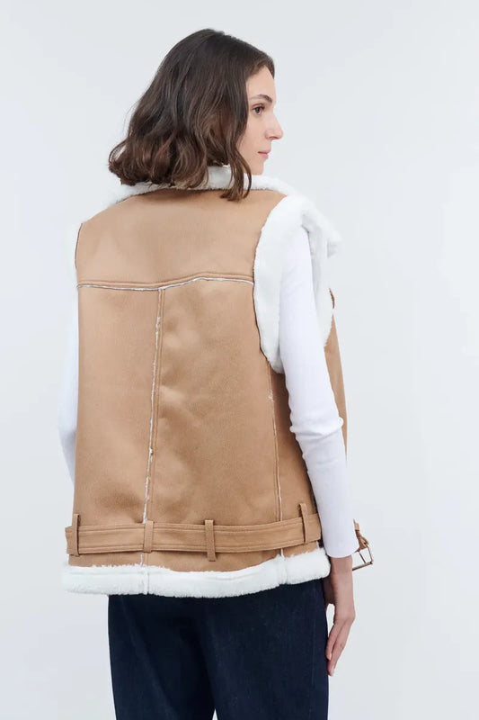 Chaqueta Aviadora sin Mangas - Guinda