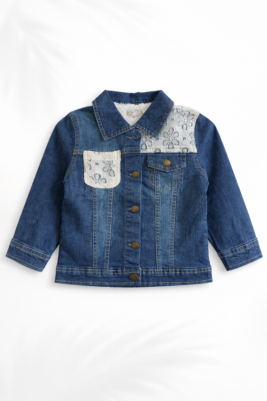 Chaqueta Mezclilla Niña con Detalles de Encaje - Exception